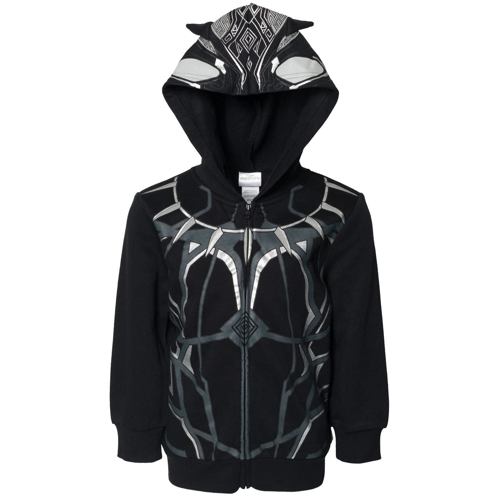 Marvel Avengers Black Panther Cosplay Fleece Zip Up Pullover Hoodie Toddler to Little Kid